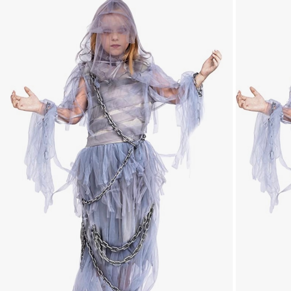 Haunting Beauty Child’s Ghost Dress And Chains Costume size Small